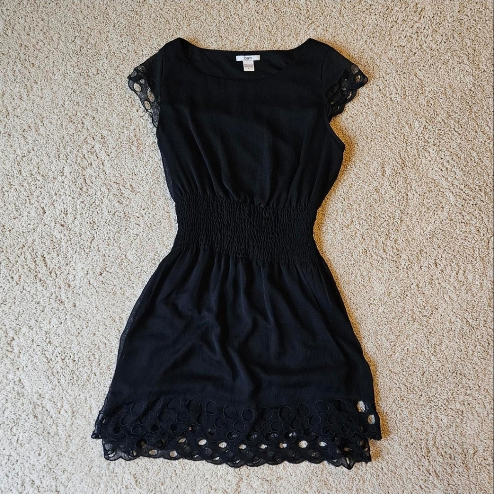 Bar III Black Lace Sleeve Mini Dress